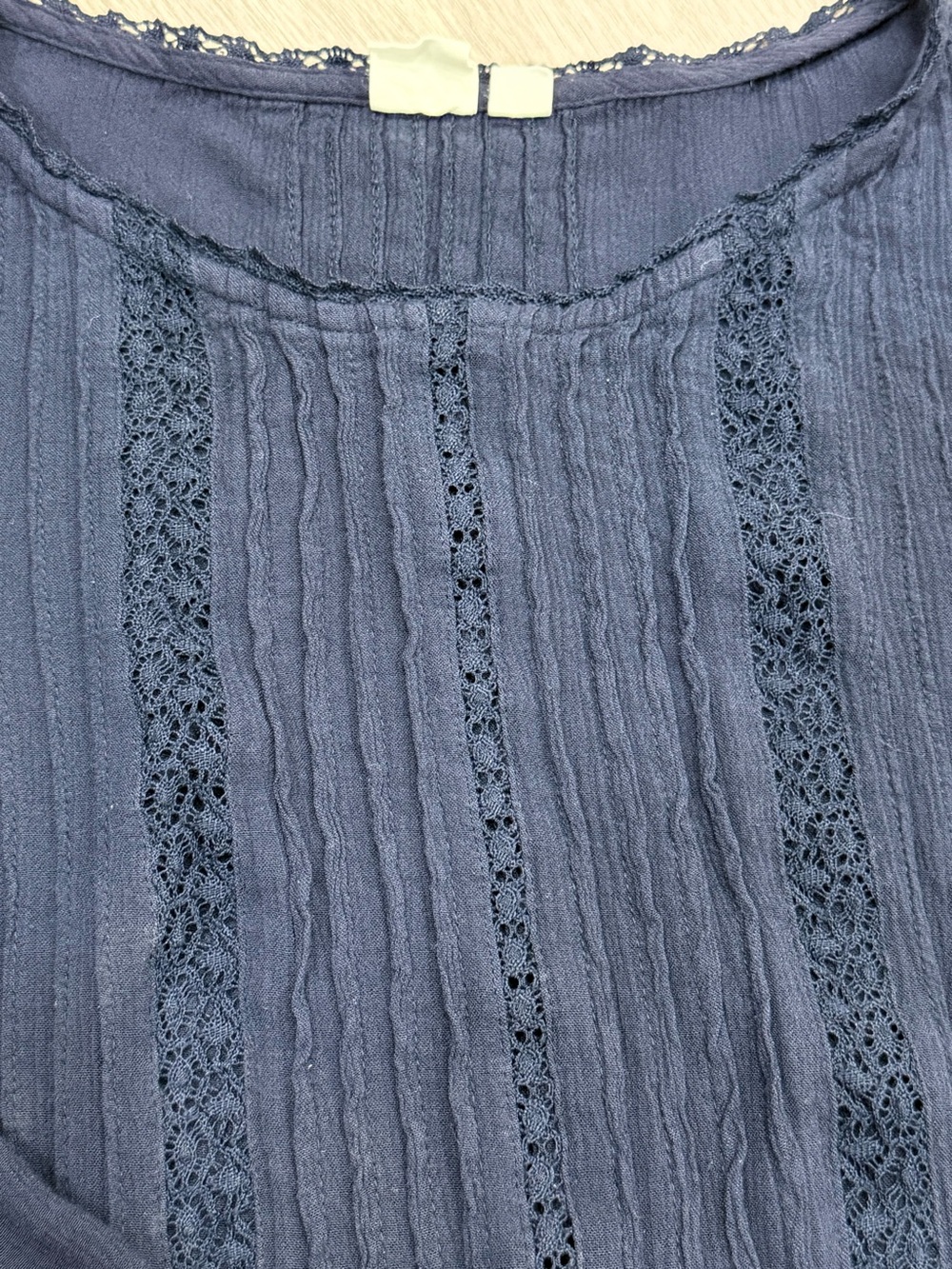 GAP Girls XS Navy Blue Lace Trim Long Sleeve Top - Picture 2 of 7